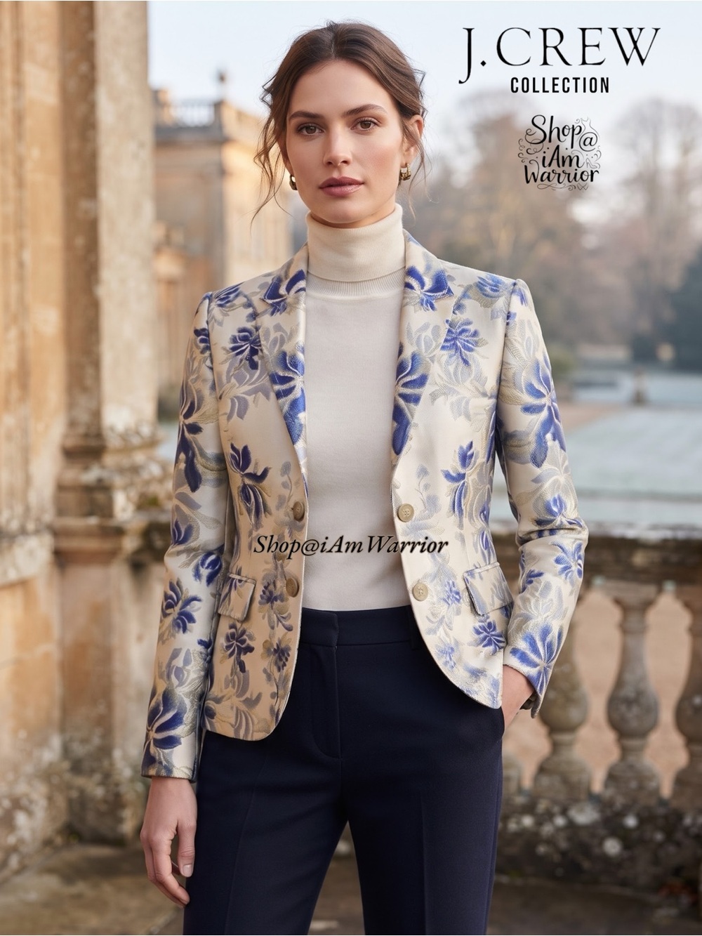 J.Crew Collection floral wool silk blend blend schoolboy blazer *shop@iamwarrior